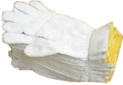 Glvs Fishing White Large Bulk W/Yellow Trim (12/Pk) (20 Pk/Cs) 1