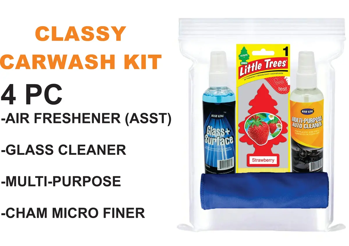 Classy Car Wash Kit 4 Pc (M/P, G/S. Cham, A/F) 1