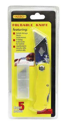 Tk Utility Knife Foldable Yellow W/5 Blades 1