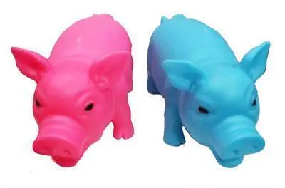 Nov Toy For Dogs Plastic Pig  Blue/Pink 1