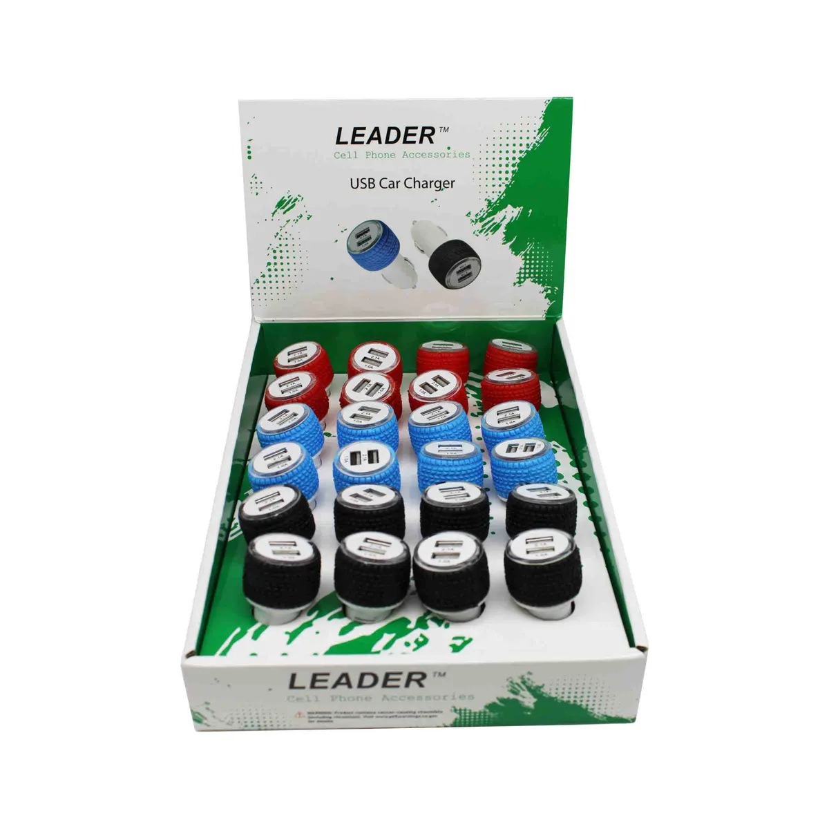 Acc Leader Usb Dual A+A Car Charder Display (24Pc/Disp) 1