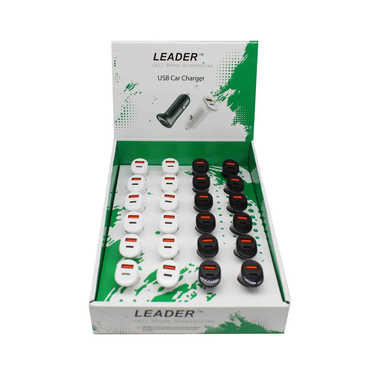 Acc Leader Usb Dual A+C Car Charger Display (24Pc/Disp) 1