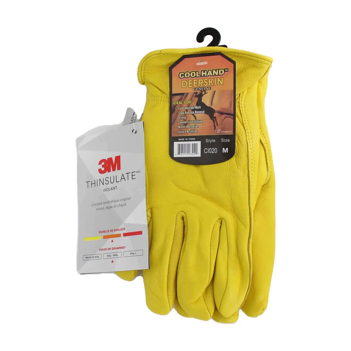 Glvs Deerskin 3M Thinsulate Fleece Lined M (Ci020) 1