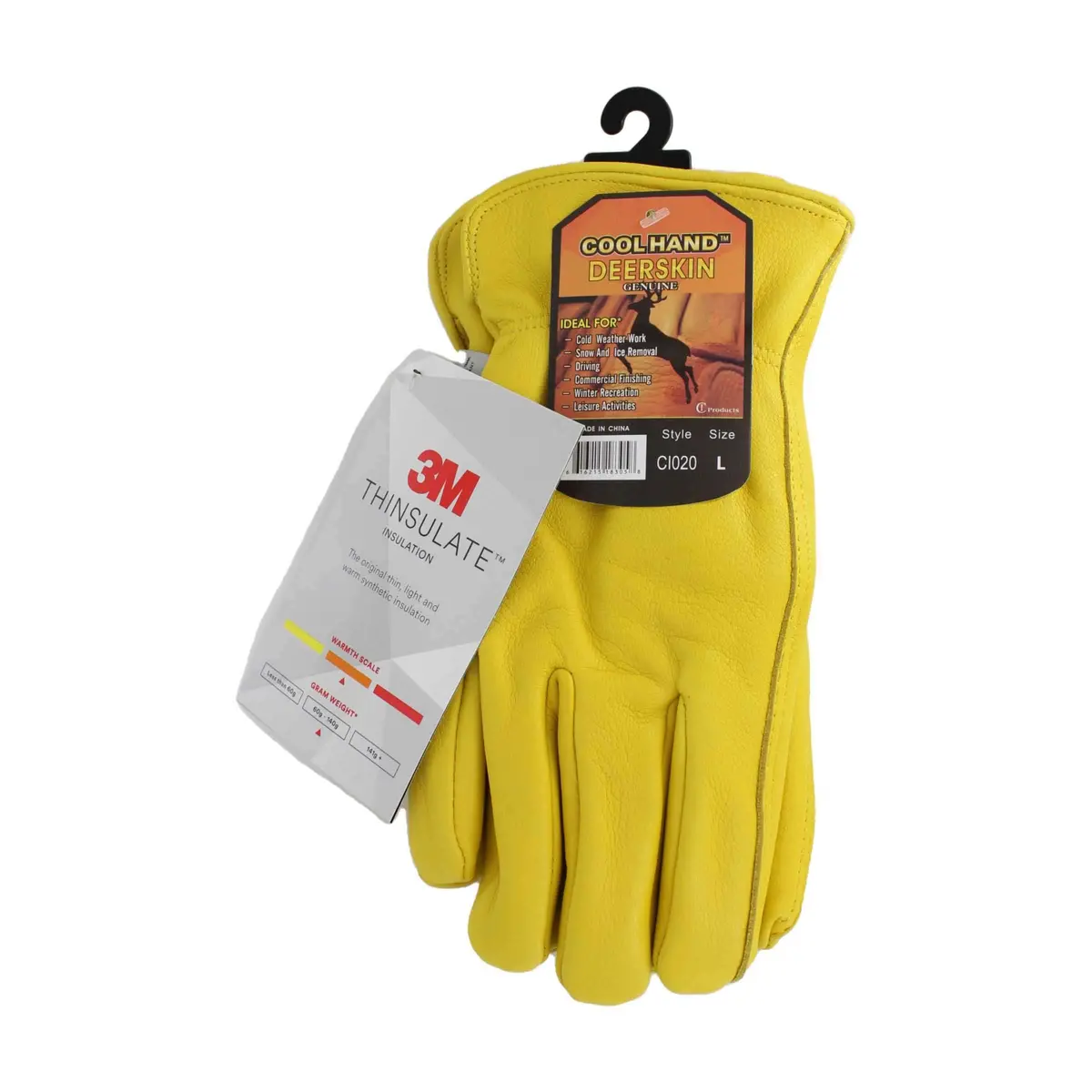Glvs Deerskin 3M Thinsulate Fleece Lined L (Ci020) 1