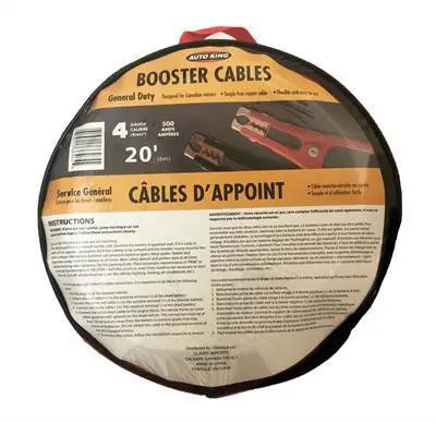 Tk Booster Cable 20 Ft 4 Gauge 1