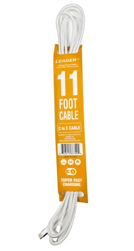 Acc Leader Type C To C  11' Usb Cable Hangtab 1