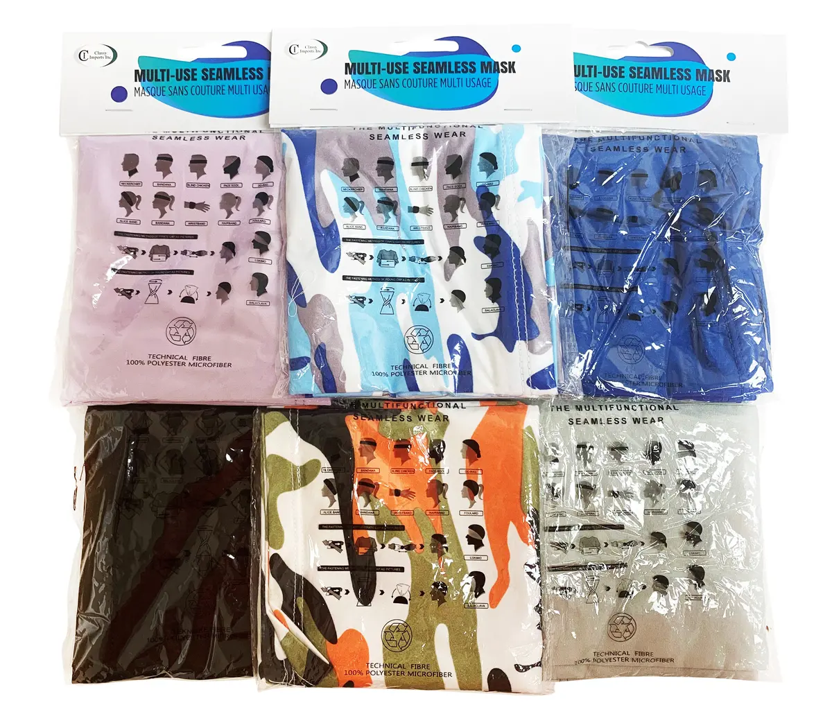 Supp Ind Face Wrap Multifunctional Seamless Wear Asst - Non Medical 1