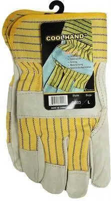 Glvs Cowhide W/Stripes 1/2 Lined Lg (Ci003) (60) 1