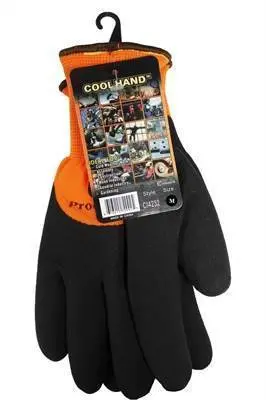 Glvs Nylon Lined 2X Dipped Black W/Orng Med (Ci4232) (120) 1