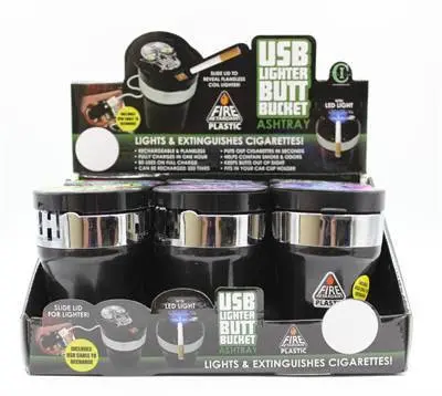 Nov Classy Butt Bucket Led W/Usb Lighter 6/Disp 1