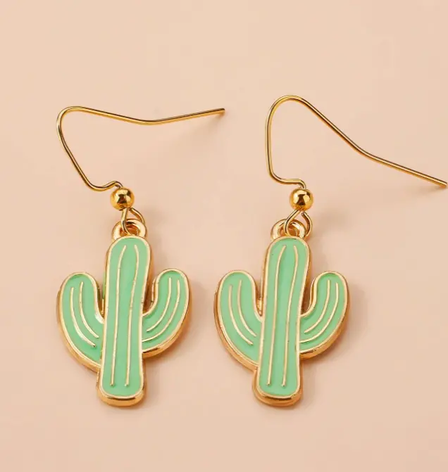 Cactus Pendant Earrings 1