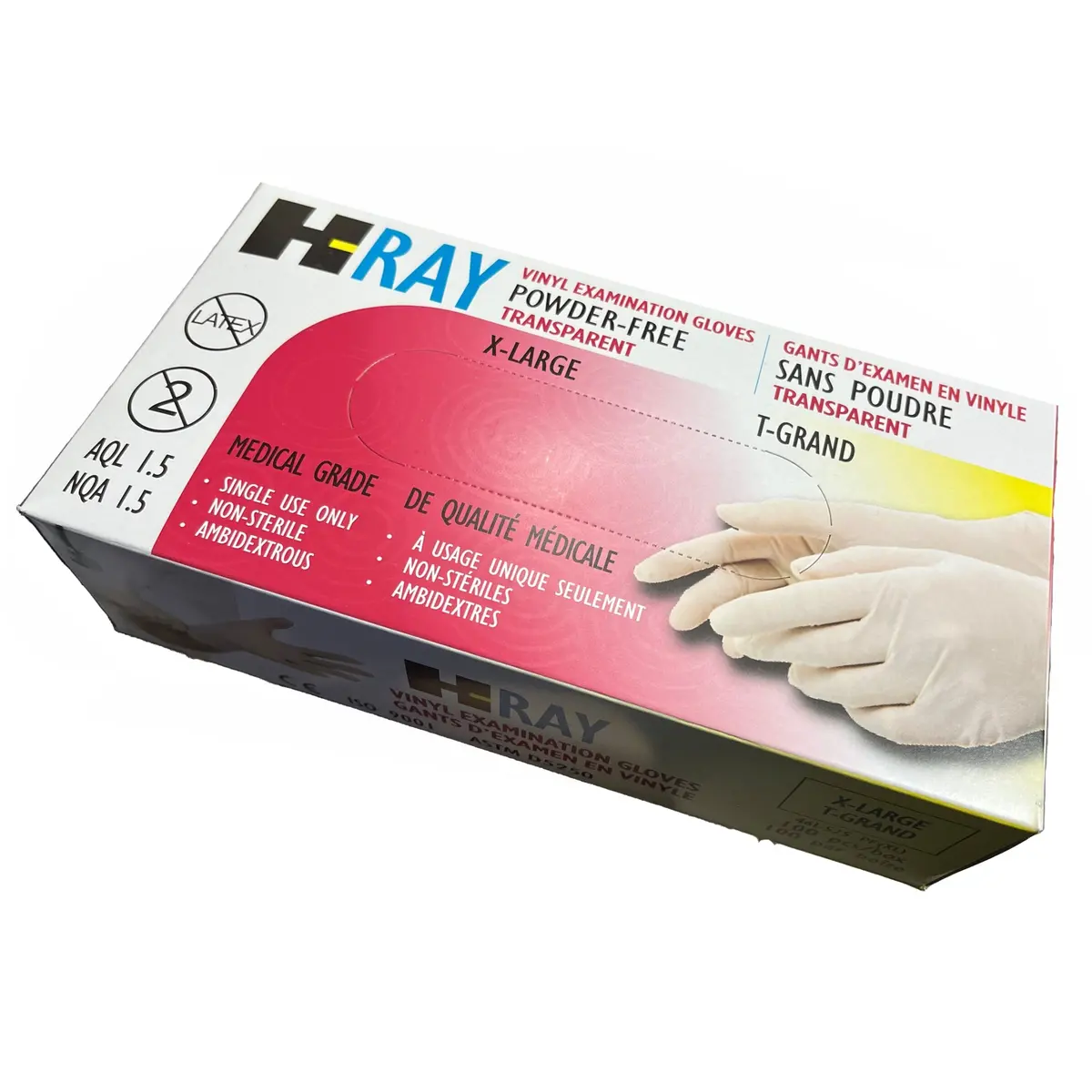 Supp Disp Glvs Hray White Vinyl Xl Powder Free (100/Bx) 1