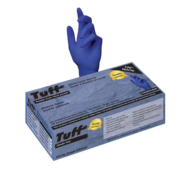 Supp Disp Glvs Tuff Nitrile Cobalt Med 100/Bx 10/Cs 1