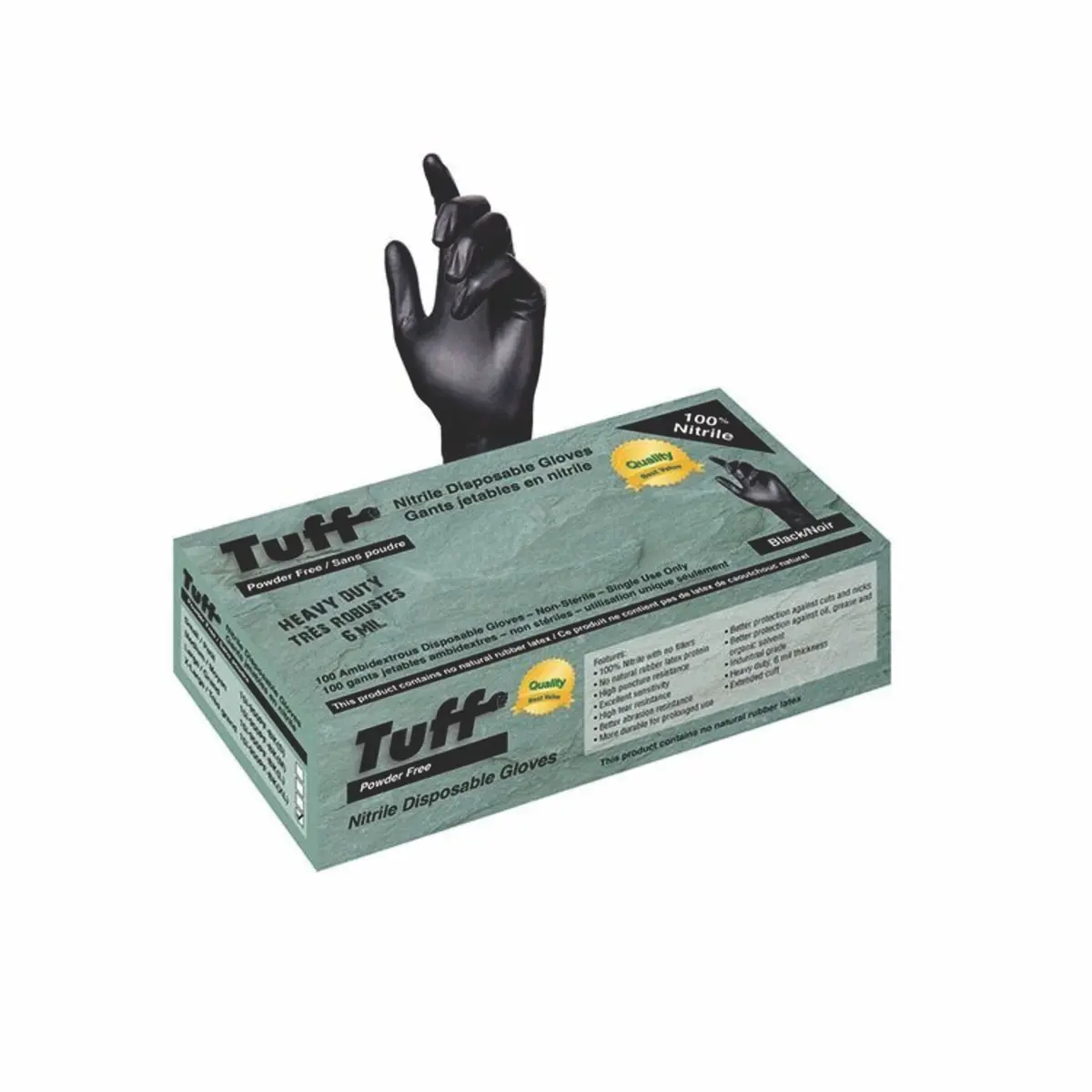 Glvs Tuff 6 Mil Nitrile Black Medium 1
