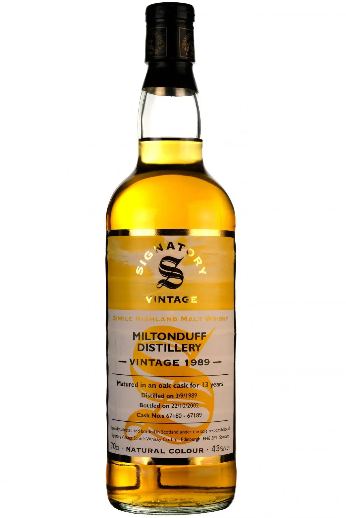 Miltonduff 1989-2002 | 13 Year Old | Signatory Vintage 1
