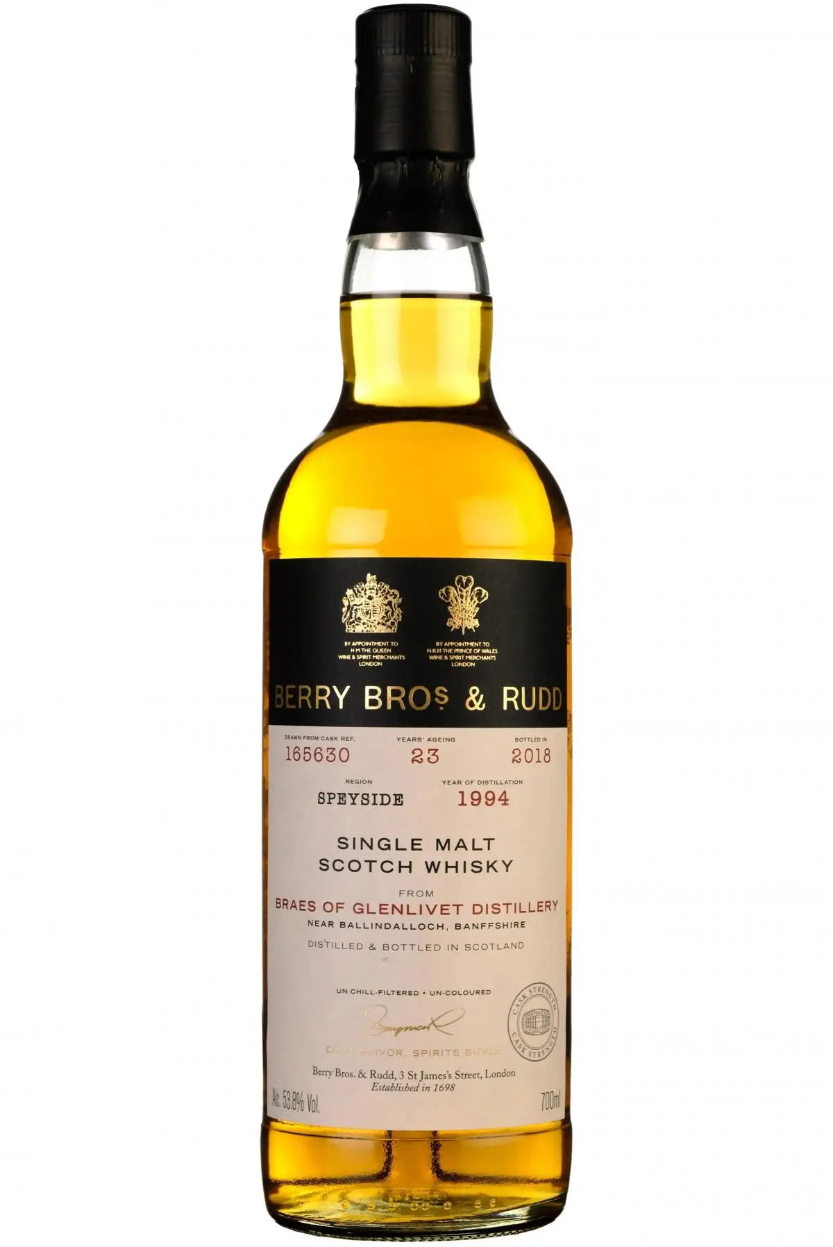 Braes Of Glenlivet 1994-2018 | 23 Year Old | Berry Bros Single 165630 1