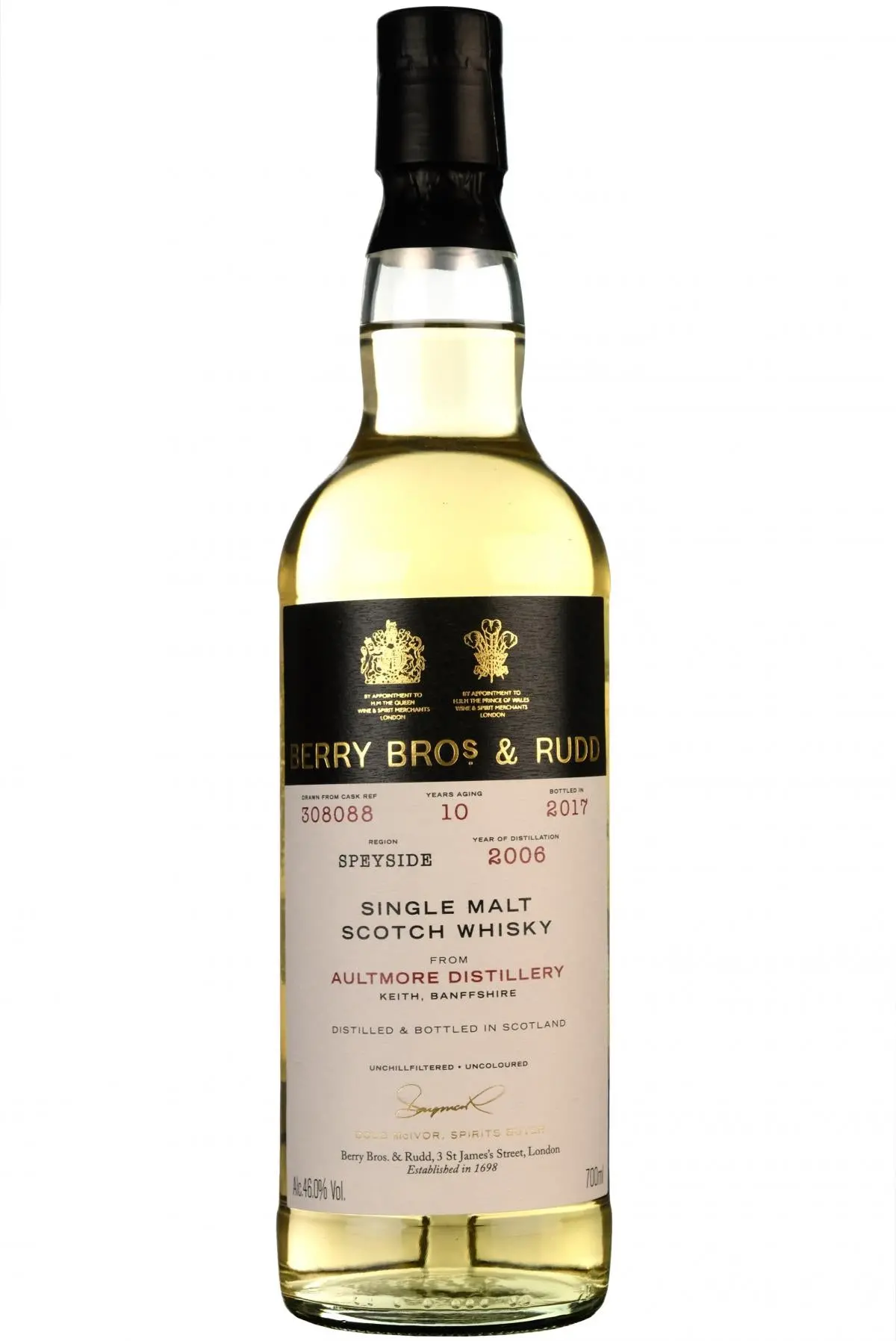 Aultmore 2006-2017 | 10 Year Old Berry Bros Single Cask 308088 1