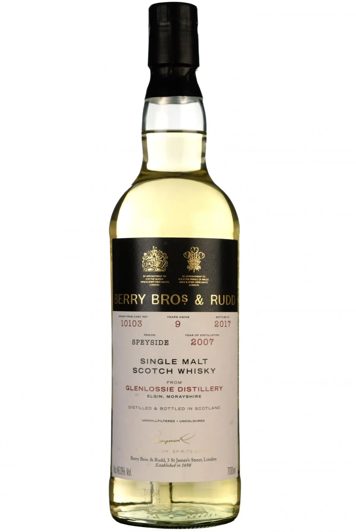 Glenlossie 2007-2017 | 9 Year Old | Berry Bros Single Cask 10103 1