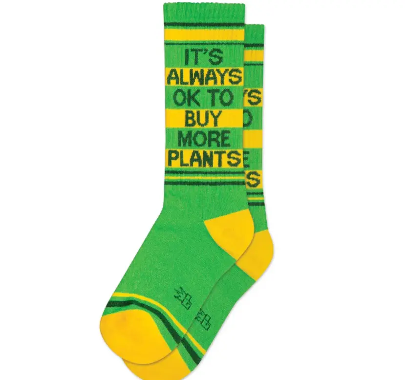 It's Always Ok To Buy More Plants Ribbed Socks 1