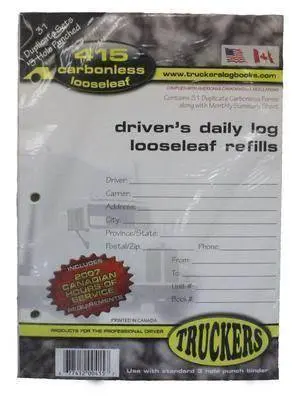 Trkr (F/S) #415 Daily Log Refill 3 Hole Carbonless 8.5"X6" (90) 1