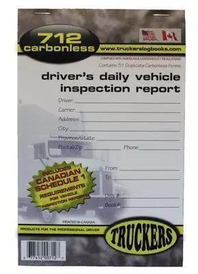 Trkr #712 Daily Vehicle Inspection Report Carbonless (Dvir) 5.5"X11" (90) 1