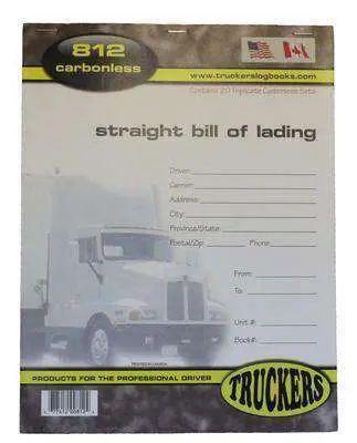Trkr #812 Bill Of Lading Triplicate Carbonless 8.5"X11" (45) 1