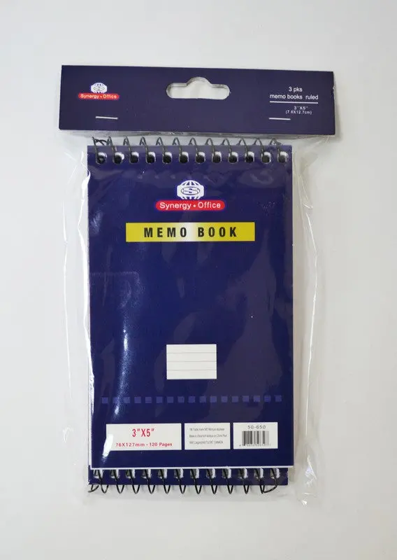 Sty Synergy  Memo Book 3"X5" 3 Pack 1