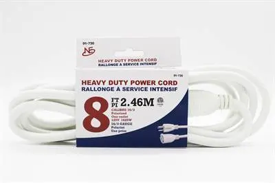 Ext Heavy Duty 8Ft Power Cord (91-730) 1
