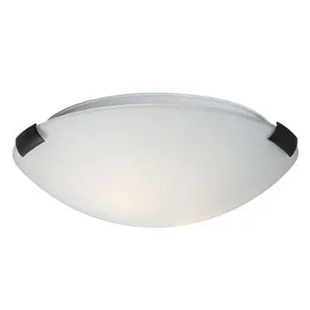 Sola - 680412Orb/Wh 12" Flush Mount Ceiling Light, Oil Rubbed Bronze Clips, White Glass, 60W, Med Base, Non-Dimmable - Stylish Modern Design With Durable Oil-Rubbed Bronze Finish And Clean White Glass, Perfect For Any Room. 1