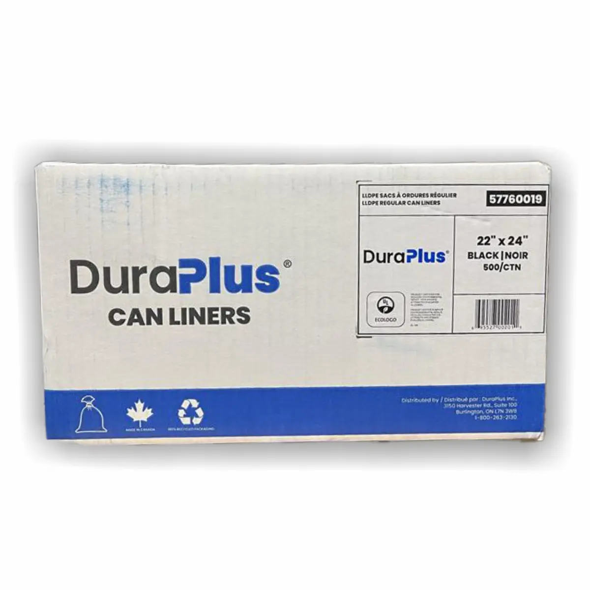 G/Bags Dura Blk Canliner 22X24 500/Cs Regular 1