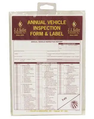 Jjk (D) Annual Vehicle Inspection Form With Label (9Mp-471) 1
