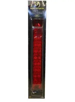 Lts (F/S) Gg 12" L Spyder Red 18-Led Bar Red Lens Dbl Row (76987) 1