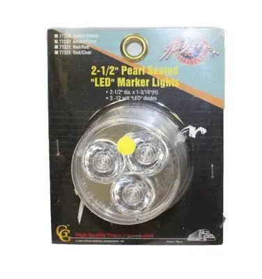 Lts (F/S) Gg 2.5" Pearl Amber/Clear 3-Led Marker Light (77321) 1