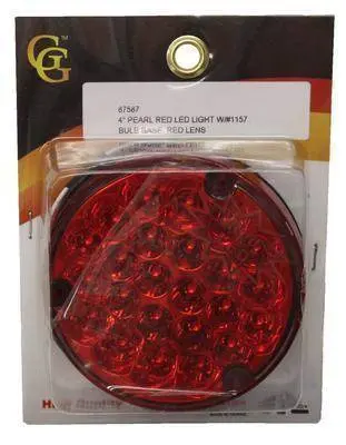 Lts (F/S) Gg 4" Pearl Red/Red Led Light W/1157 Plug (87587) 1