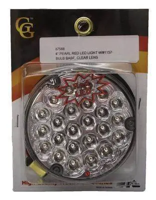 Lts (F/S) Gg 4" Pearl Red/Clear Led Light W/1157 Plug (87588) 1