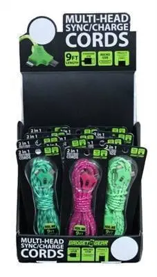 Nov (F/S) Acc 2 In 1 Iphone 5/Micro 9' Braided Cable 12/Disp (020596)(Final Sale) 1