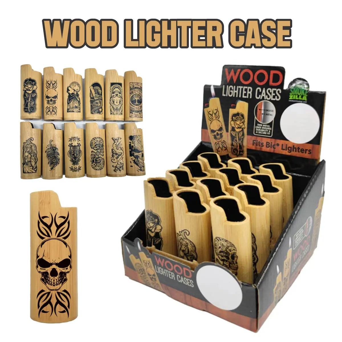 Nov Wood Lighter Case (12Pc/Disp) (23223) 1