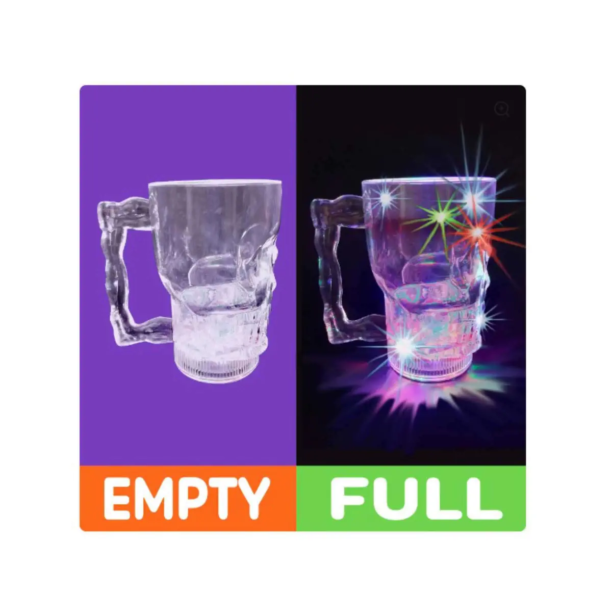 Nov Light Up Flashing Skull Mug Plastic (023309L) 1