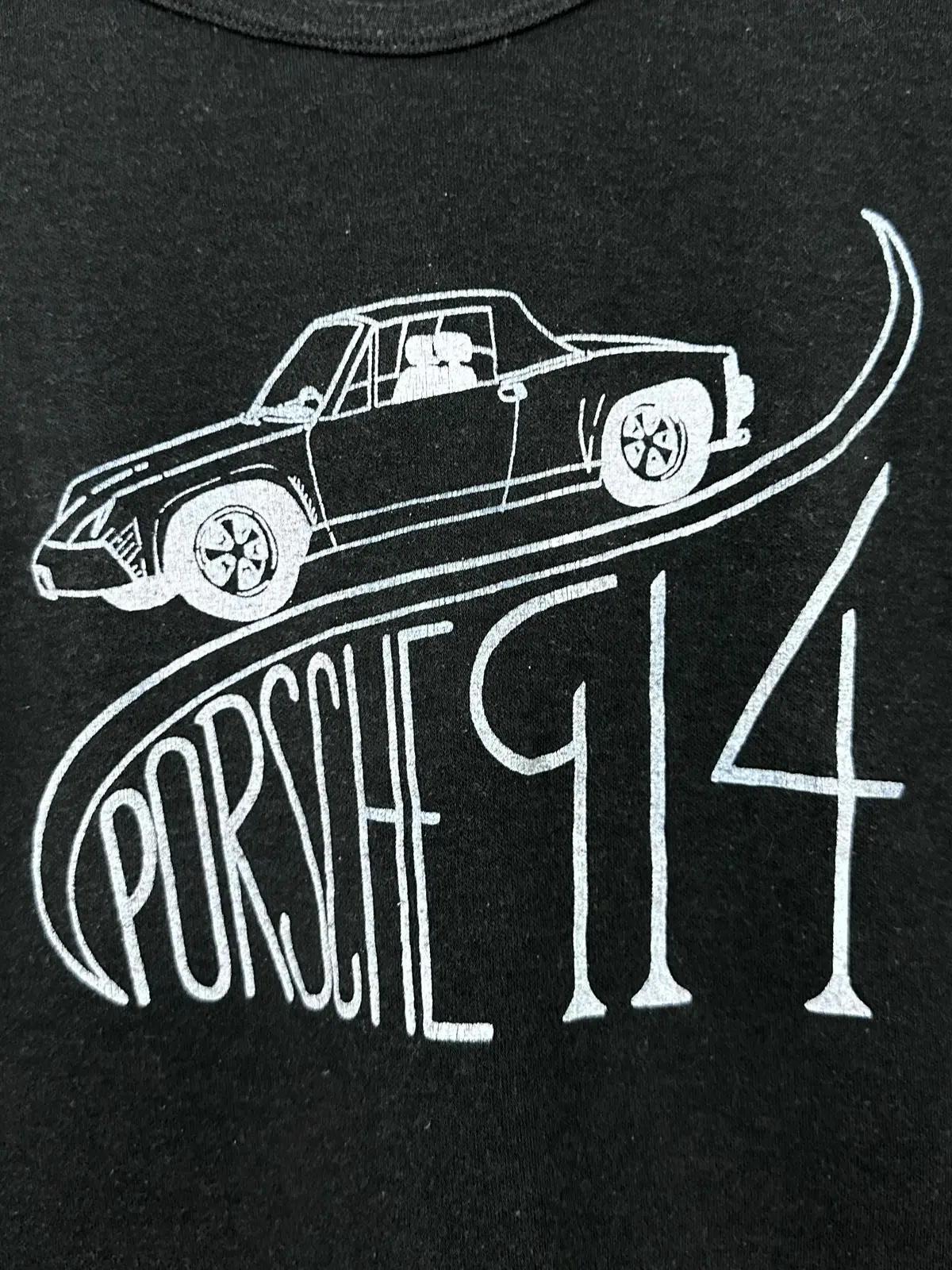 Vintage 80S 1980S Porsche 914 T-Shirt French Cut Babydoll Automotive Auto Racing Car Black Sportswear Label Womens Medium M 16X20 1