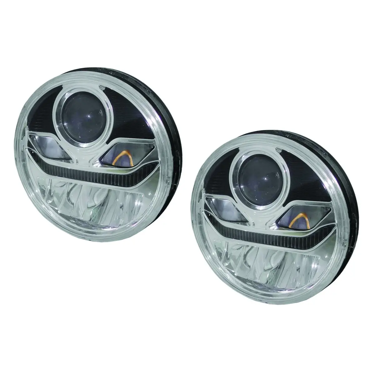 7" Round Full Led Headlight Assembly High/Low Beam W/ Reflector & Projector 1