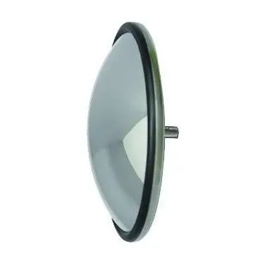 Fortpro 8 1/2" Semi-Bubble Convex Mirror Stainless Steel With Center Stud Mount | F245657 1