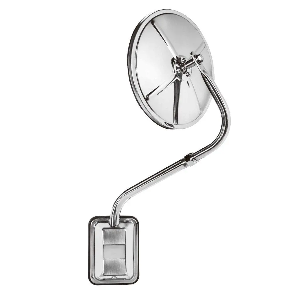 Fortpro 8 1/2" Semi Bubble Convex Mirror With Stainless Steel Pod Mount | F245683 1