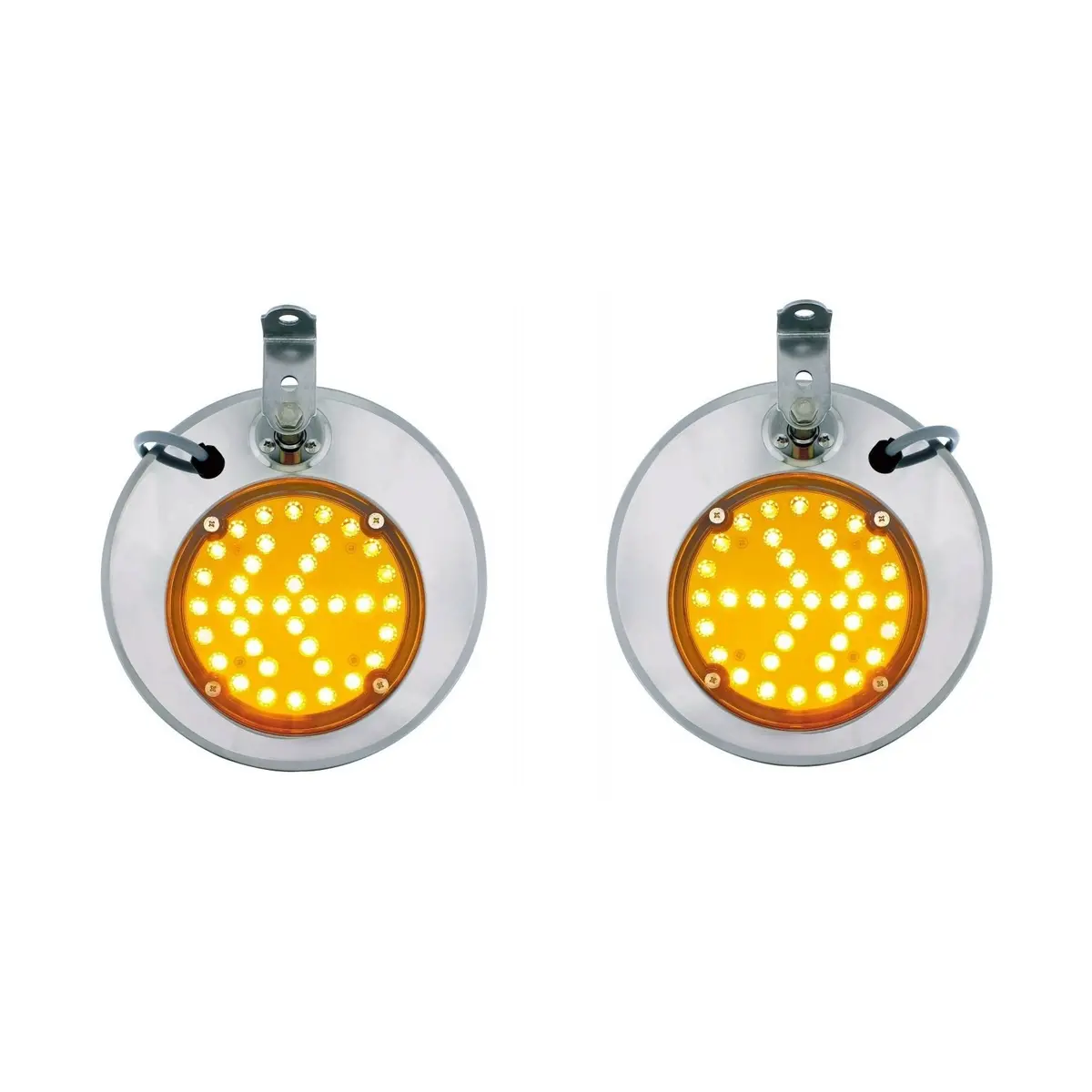Fortpro 8 1/2" Convex Mirror Stainless Steel With Led Turn Signal - Both Sides | F245671-72Bs 1