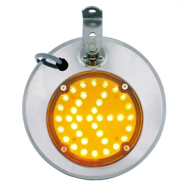 Fortpro 8 1/2" Convex Mirror Stainless Steel With Led Turn Signal 1