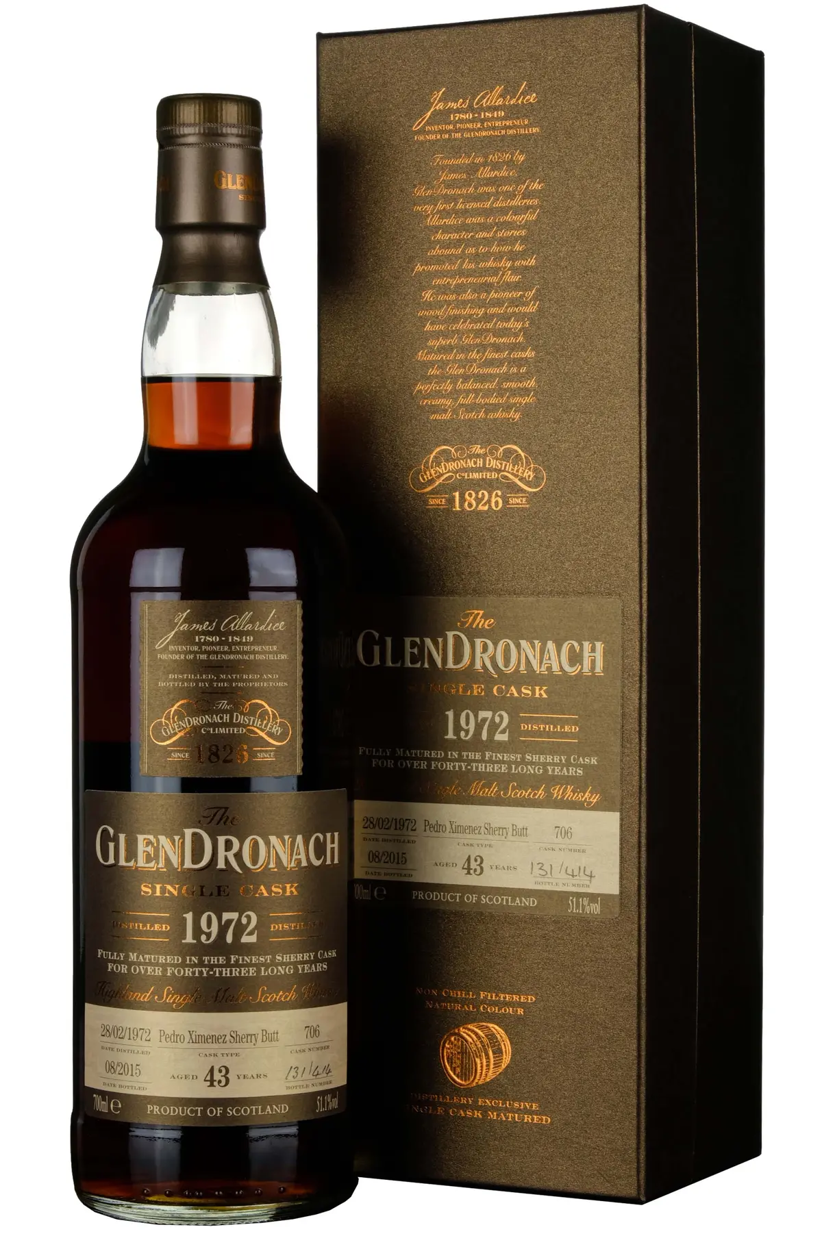 Glendronach 1972-2015 | 43 Year Old Single Cask 706 Batch 12 1