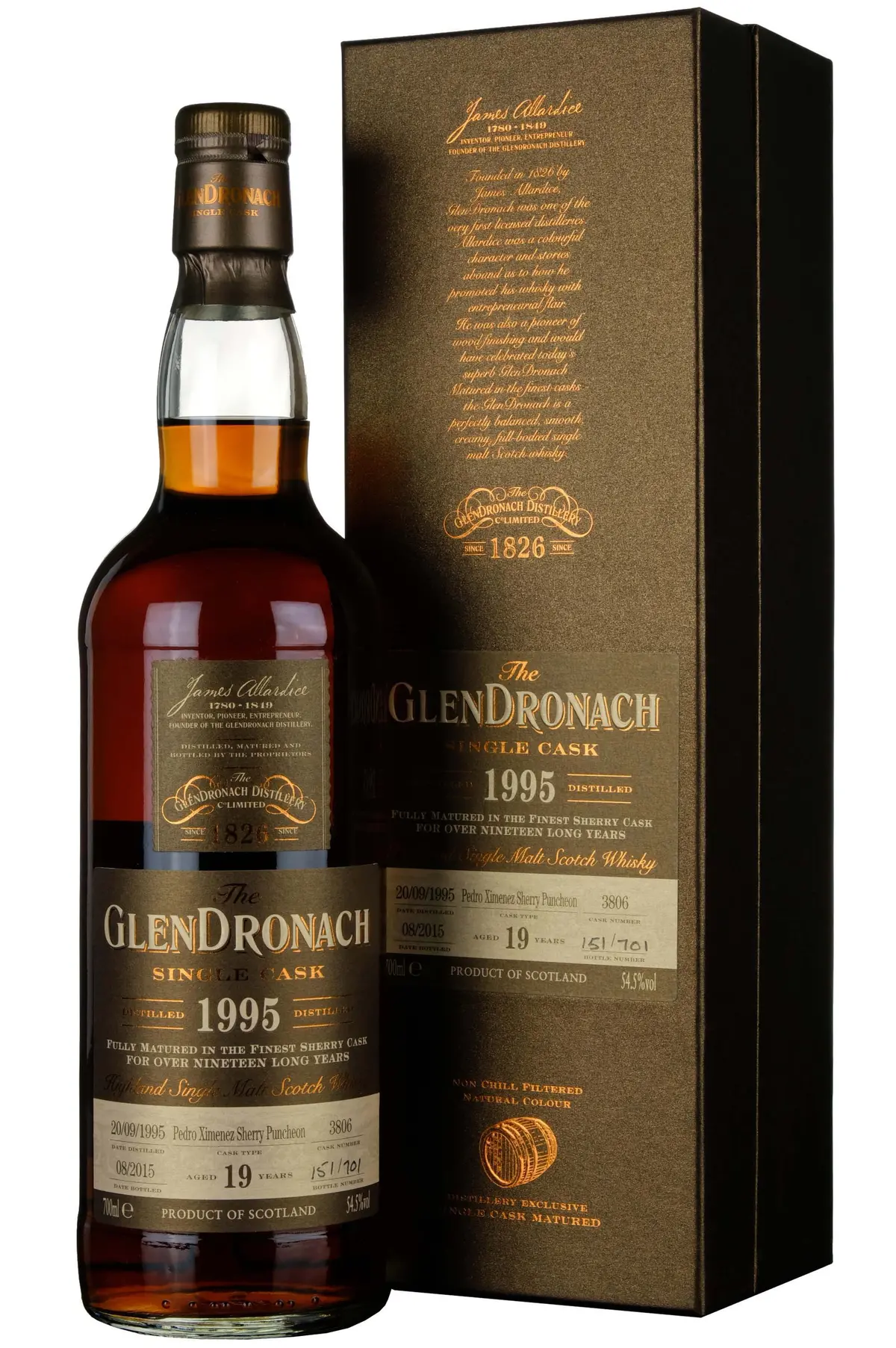 Glendronach 1995-2015 | 19 Year Old Single Cask 3806 Batch 12 1