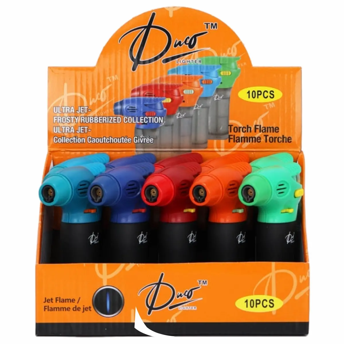 Ltr Duco Easy Grip Single Torch Flame Frosty Rubberized 10/Disp - New 1