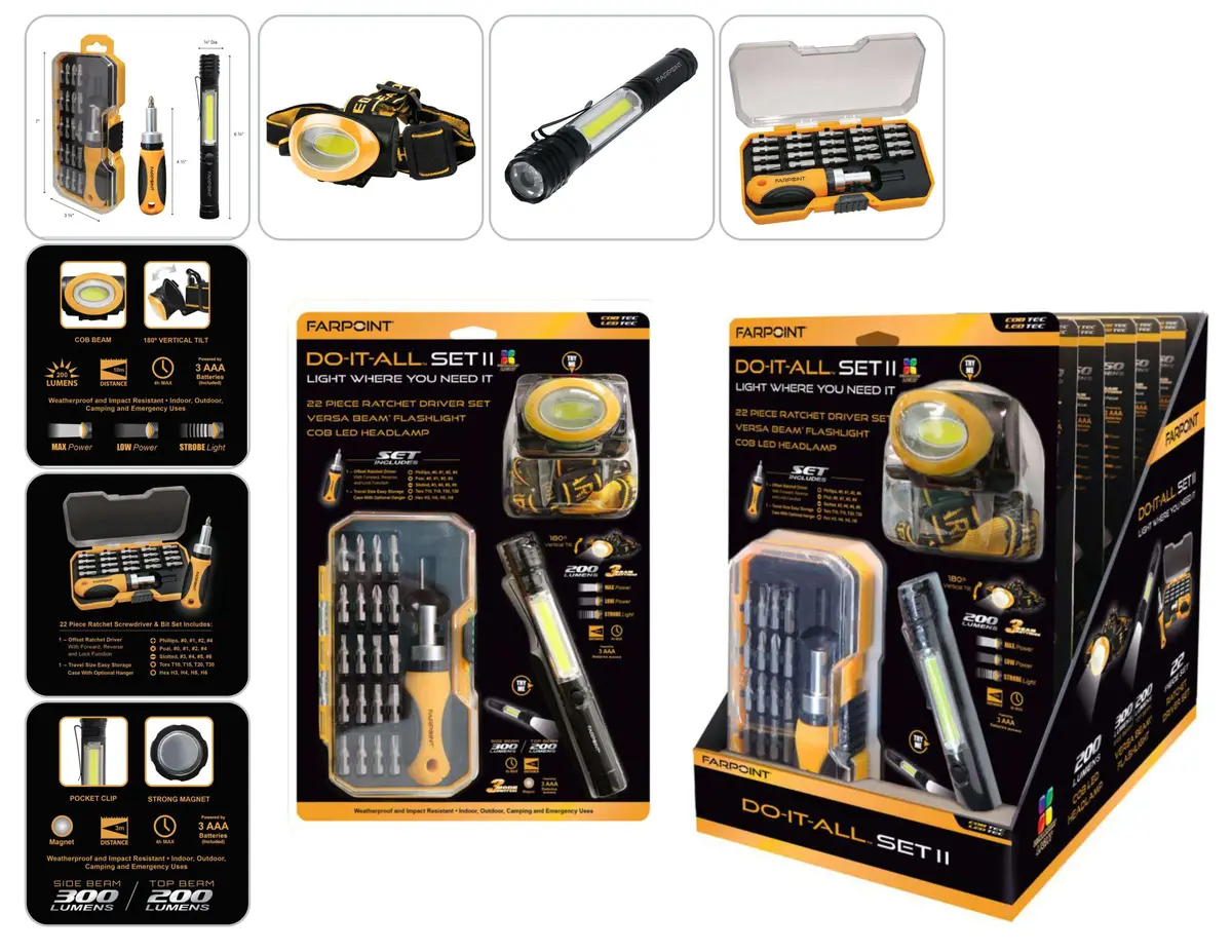 Tk 3Pk Do It All Ii - 22 Pcs (S/D,Headlamp/Pen Light) 1
