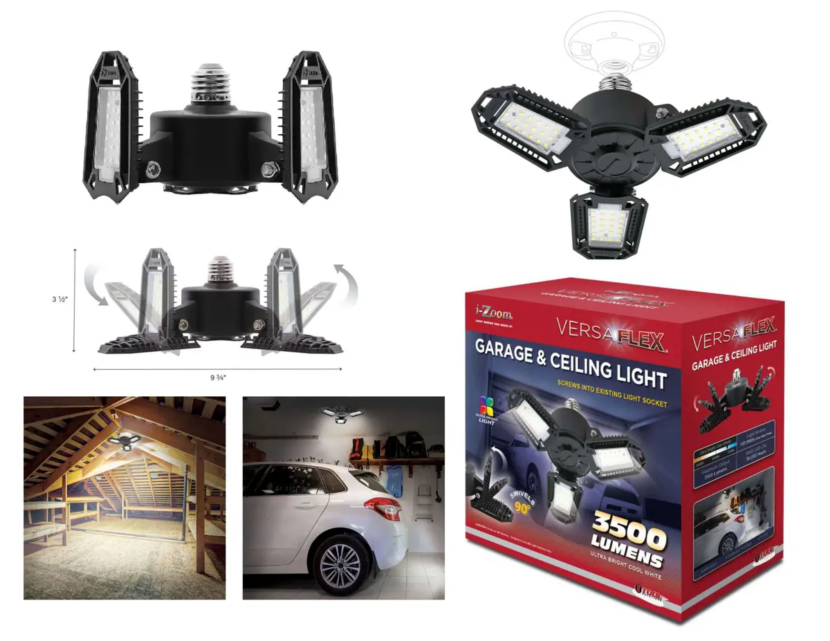 Flt 3500Lm/30W Versa Beam Swivel Garage Light - 68Smb - Color Box 1