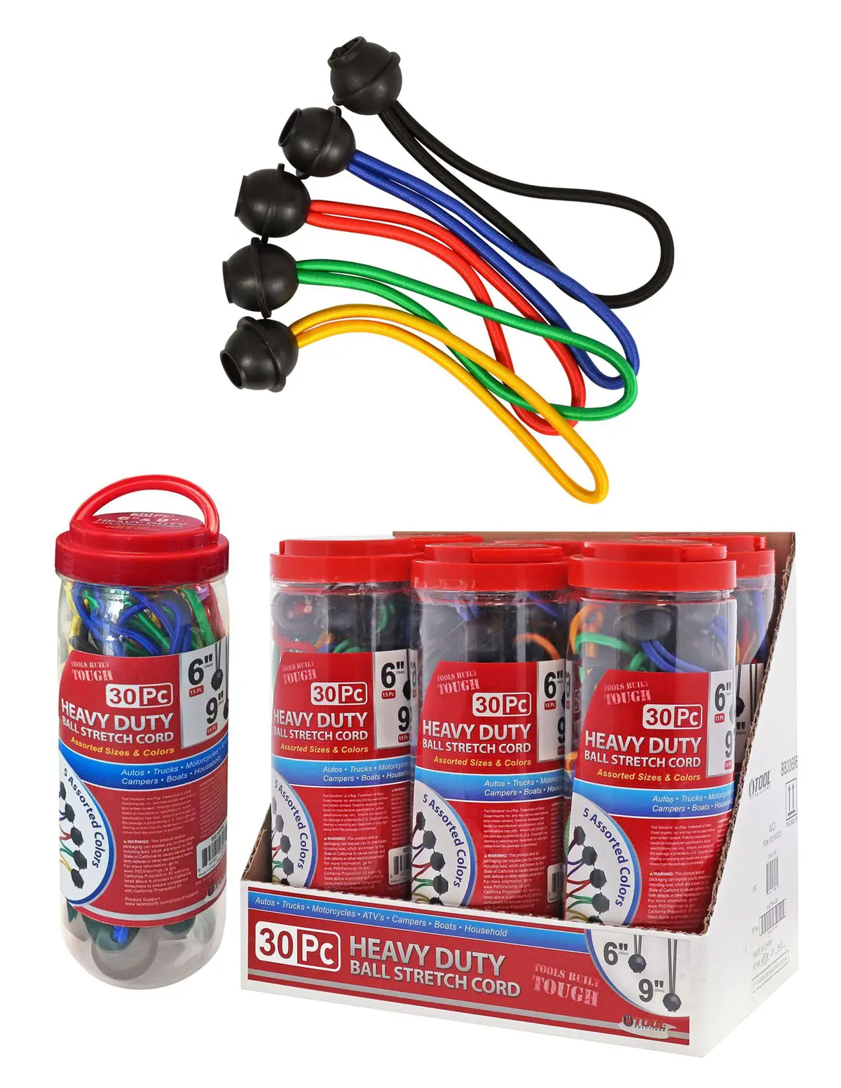 Tk 6"/9"5Mm Ball Bungee In Jar Asst Color 30 Pc 1